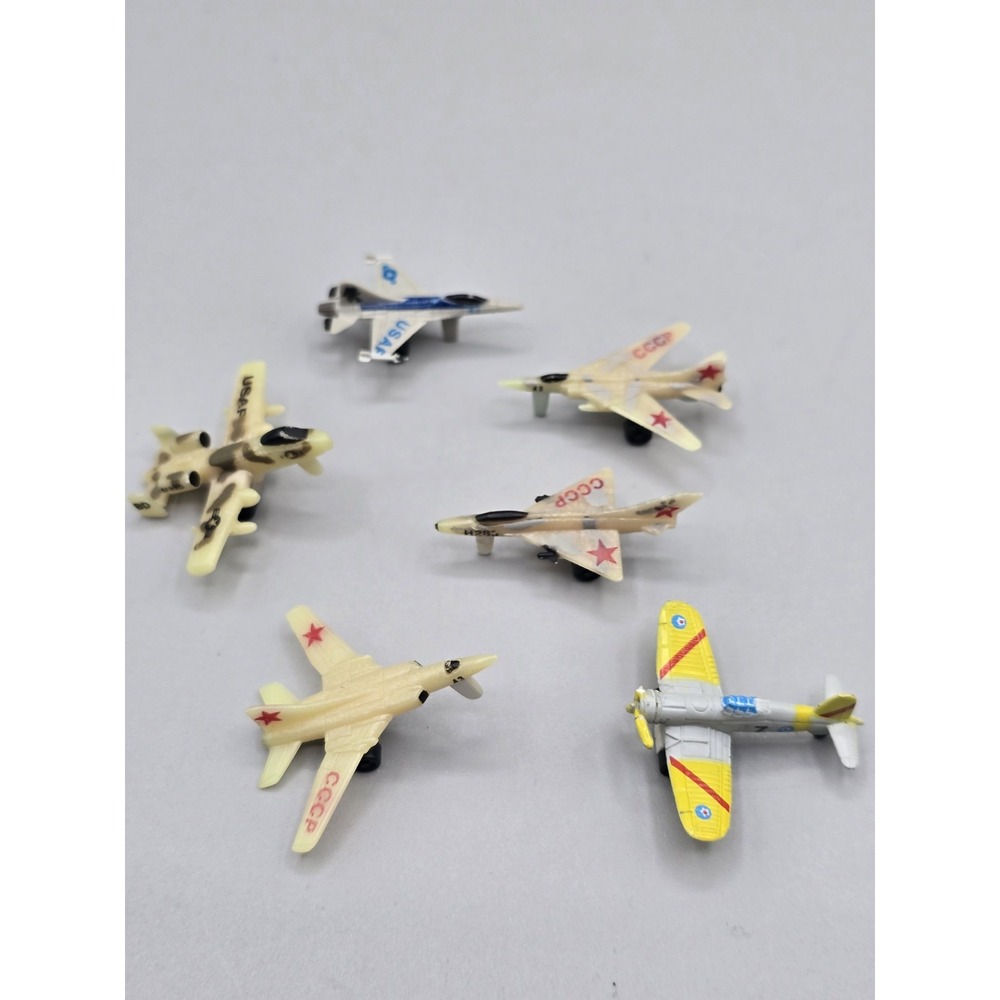 Micro Machines Funrise 1980's Military USAF Fighters Transports Lot of 6 Planes